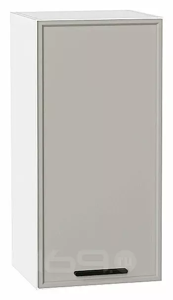 Шкаф верхний с 1-ой дверцей Фрейм Grey Silk Белый 716*350*324
