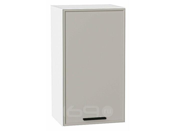 Шкаф верхний с 1-ой дверцей Фрейм Grey Silk Белый 716*400*324