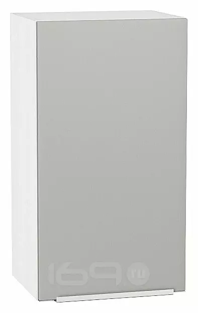 Шкаф верхний с 1-ой дверцей Фьюжн Silky Light Grey Белый 716*400*320