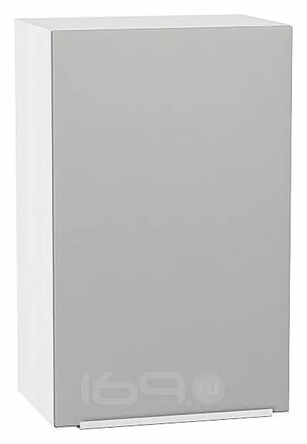 Шкаф верхний с 1-ой дверцей Фьюжн Silky Light Grey  Белый 716*450*320