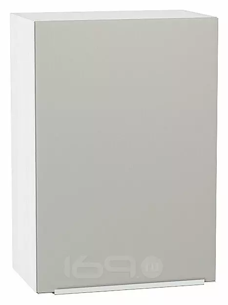 Шкаф верхний с 1-ой дверцей Фьюжн Silky Light Grey  Белый 716*500*320