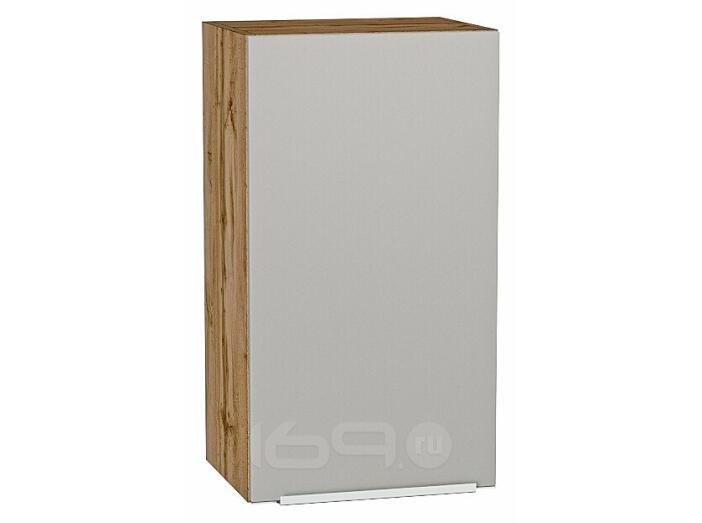Шкаф верхний с 1-ой дверцей Фьюжн Silky Light Grey  Дуб Вотан 716*400*320