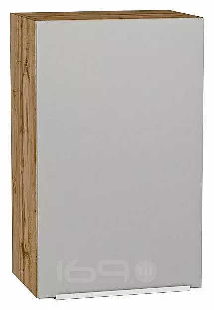 Шкаф верхний с 1-ой дверцей Фьюжн Silky Light Grey  Дуб Вотан 716*450*320