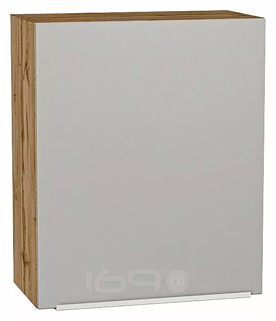 Шкаф верхний с 1-ой дверцей Фьюжн Silky Light Grey  Дуб Вотан 716*600*320