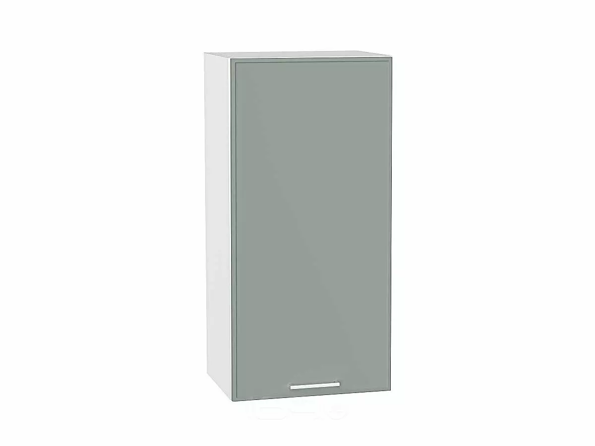 Шкаф верхний с 1-ой дверцей Квадро Аквамарин/Белый 920*450*321