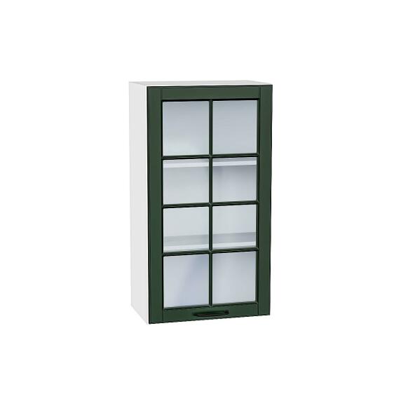 Шкаф верхний с 1-ой остекленной дверцей Дублин Special Green/Белый 920*500*318