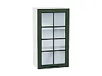 Шкаф верхний с 1-ой остекленной дверцей Дублин Special Green/Белый 920*500*318