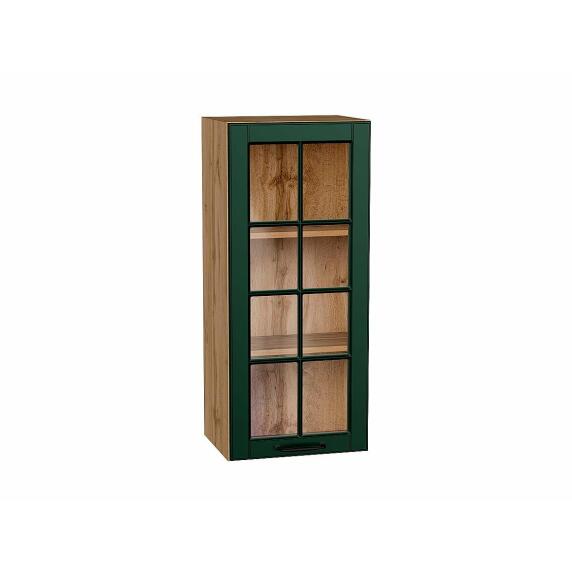 Шкаф верхний с 1-ой остекленной дверцей Дублин Special Green/Дуб Вотан 920*400*318