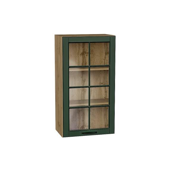 Шкаф верхний с 1-ой остекленной дверцей Дублин Special Green/Дуб Вотан 920*500*318