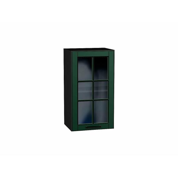 Шкаф верхний с 1-ой остекленной дверцей Дублин Special Green/Graphite 716*400*318