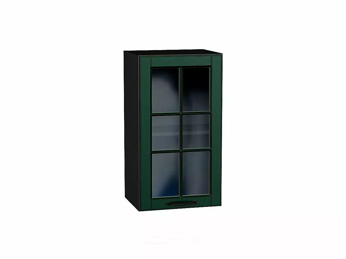 Шкаф верхний с 1-ой остекленной дверцей Дублин Special Green/Graphite 716*400*318