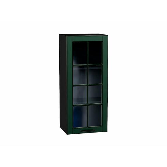 Шкаф верхний с 1-ой остекленной дверцей Дублин Special Green/Graphite 920*400*318