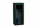 Шкаф верхний с 1-ой остекленной дверцей Дублин Special Green/Graphite 920*400*318