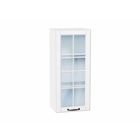 Шкаф верхний с 1-ой остекленной дверцей Дублин Special White/Белый 920*400*318