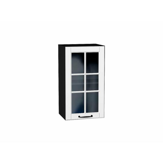 Шкаф верхний с 1-ой остекленной дверцей Дублин Special White/Graphite 716*400*318
