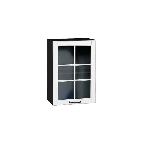 Шкаф верхний с 1-ой остекленной дверцей Дублин Special White/Graphite 716*500*318