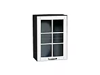 Шкаф верхний с 1-ой остекленной дверцей Дублин Special White/Graphite 716*500*318