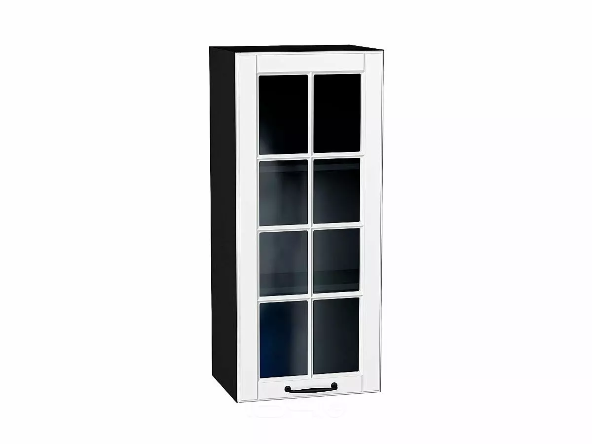 Шкаф верхний с 1-ой остекленной дверцей Дублин Special White/Graphite 920*400*318
