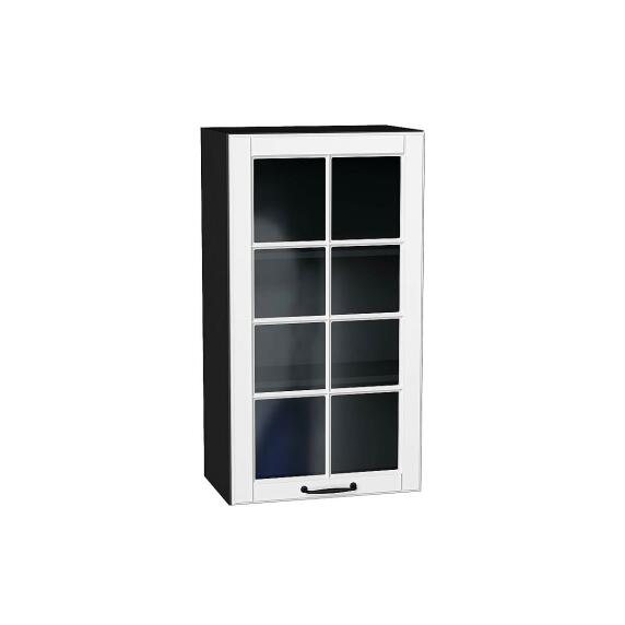 Шкаф верхний с 1-ой остекленной дверцей Дублин Special White/Graphite 920*500*318
