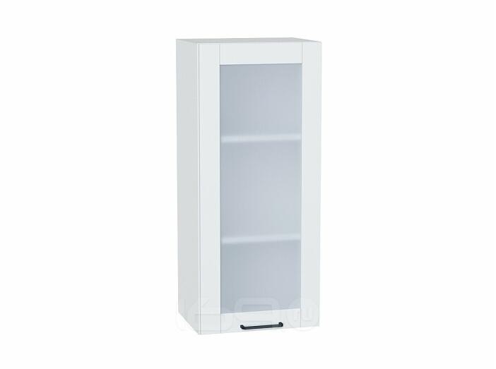 Шкаф верхний с 1-ой остекленной дверцей Флэт Плюс White In 2S Белый 920*400*318