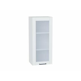 Шкаф верхний с 1-ой остекленной дверцей Флэт Плюс White In 2S Белый 920*400*318