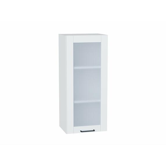 Шкаф верхний с 1-ой остекленной дверцей Флэт Плюс White In 2S Белый 920*400*318
