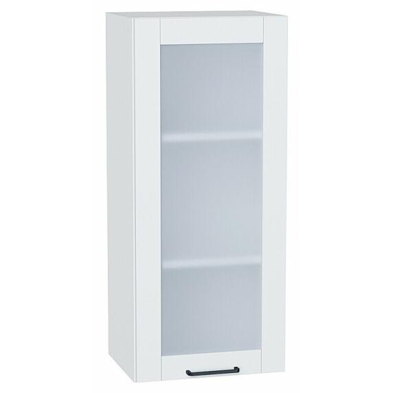 Шкаф верхний с 1-ой остекленной дверцей Флэт Плюс White In 2S Белый 920*400*318