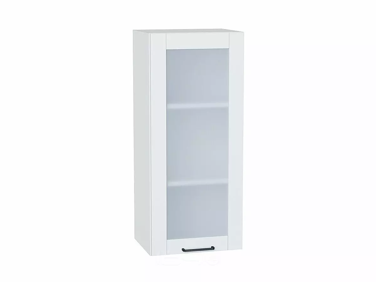 Шкаф верхний с 1-ой остекленной дверцей Флэт Плюс White In 2S Белый 920*400*318