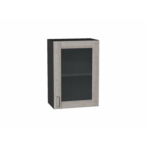 Шкаф верхний с 1-ой остекленной дверцей Лофт Cappuccino Veralinga/Graphite 716*500*320