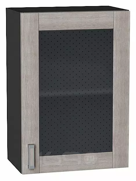Шкаф верхний с 1-ой остекленной дверцей Лофт Cappuccino Veralinga/Graphite 716*500*320