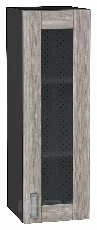Шкаф верхний с 1-ой остекленной дверцей Лофт Cappuccino Veralinga/Graphite 920*300*320