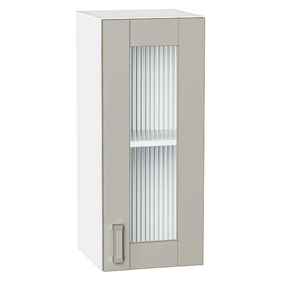 Шкаф верхний с 1-ой остекленной дверцей Лофт Grey Silk/Белый 716*300*320