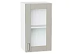 Шкаф верхний с 1-ой остекленной дверцей Лофт Grey Silk/Белый 716*400*320