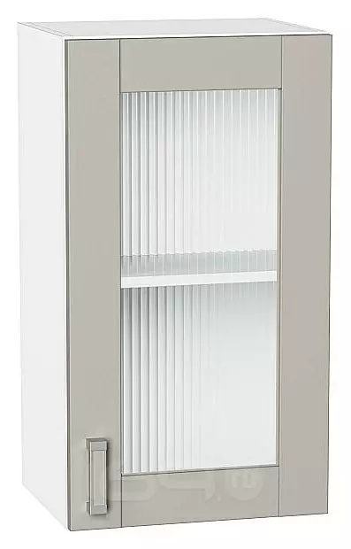 Шкаф верхний с 1-ой остекленной дверцей Лофт Grey Silk/Белый 716*400*320