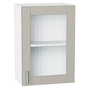 Шкаф верхний с 1-ой остекленной дверцей Лофт Grey Silk/Белый 716*500*320
