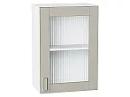 Шкаф верхний с 1-ой остекленной дверцей Лофт Grey Silk/Белый 716*500*320