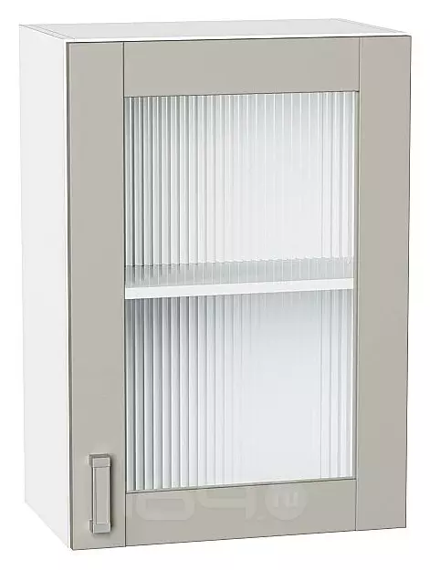 Шкаф верхний с 1-ой остекленной дверцей Лофт Grey Silk/Белый 716*500*320