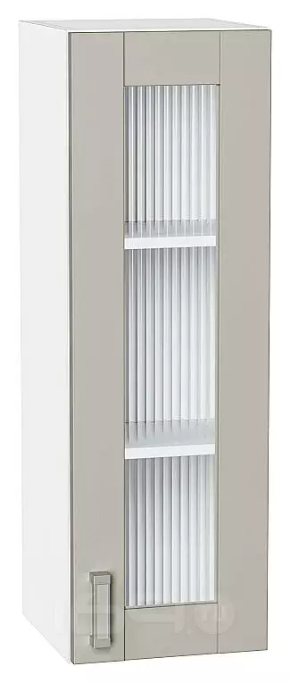 Шкаф верхний с 1-ой остекленной дверцей Лофт Grey Silk/Белый 920*300*320