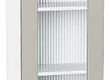 Шкаф верхний с 1-ой остекленной дверцей Лофт Grey Silk/Белый 920*400*320