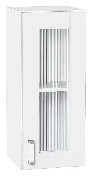 Шкаф верхний с 1-ой остекленной дверцей Лофт White Silk/Белый 716*300*320