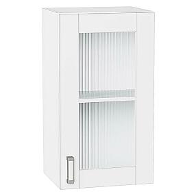 Шкаф верхний с 1-ой остекленной дверцей Лофт White Silk/Белый 716*400*320