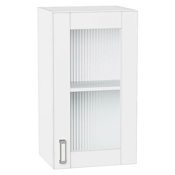 Шкаф верхний с 1-ой остекленной дверцей Лофт White Silk/Белый 716*400*320