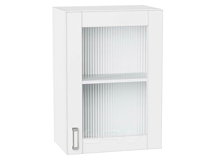 Шкаф верхний с 1-ой остекленной дверцей Лофт White Silk/Белый 716*500*320