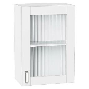 Шкаф верхний с 1-ой остекленной дверцей Лофт White Silk/Белый 716*500*320