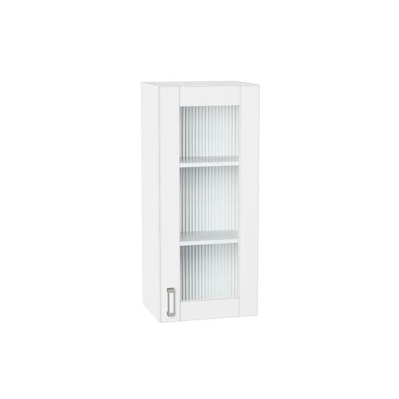 Шкаф верхний с 1-ой остекленной дверцей Лофт White Silk/Белый 920*400*320