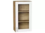 Шкаф верхний с 1-ой остекленной дверцей Лофт White Silk/Дуб Вотан 920*500*320
