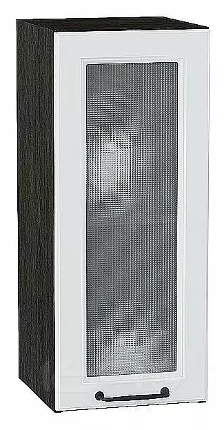 Шкаф верхний с 1-ой остекленной дверцей Ницца Blanco/Graphite 716*300*318