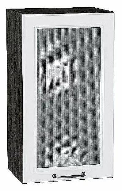 Шкаф верхний с 1-ой остекленной дверцей Ницца Blanco/Graphite 716*400*318