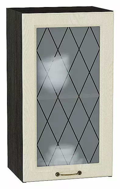 Шкаф верхний с 1-ой остекленной дверцей Ницца Дуб крем/Graphite 716*400*318