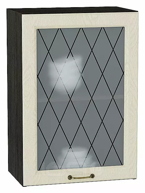 Шкаф верхний с 1-ой остекленной дверцей Ницца Дуб крем/Graphite 716*500*318